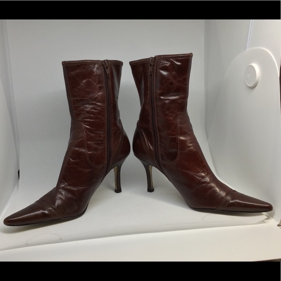 Nine West Red Brown Lanthero Leather Short Boot 🚫 - Picture 5 of 6